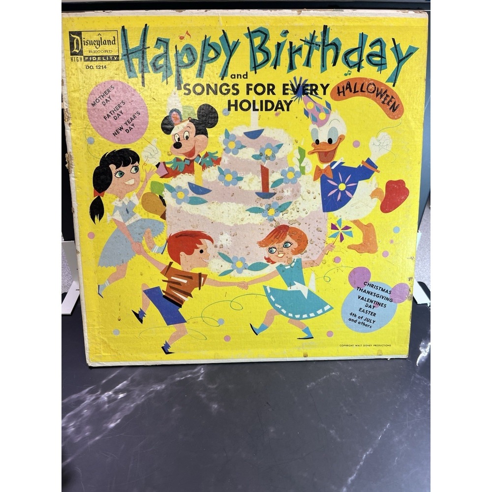 Vintage Disney Record Happy Birthday And Songs For Every Holiday LP Disneyland